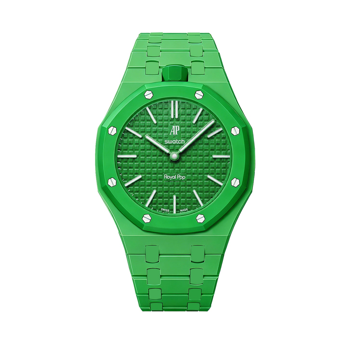 (Pre-order) Jessenia Original - Ceramic Case & Integrated Bracelet for Swatch x AP Royal Pop - Green Eight