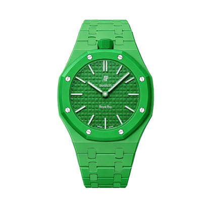 (Pre-order) Jessenia Original - Ceramic Case & Integrated Bracelet for Swatch x AP Royal Pop - Green Eight