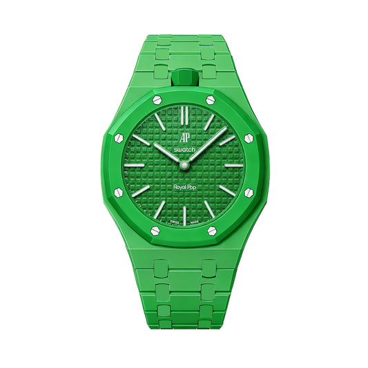 (Pre-order) Jessenia Original - Ceramic Wrist Adaptor & Integrated Bracelet for Swatch x AP Royal Pop - Green Eight