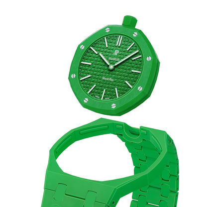 (Pre-order) Jessenia Original - Ceramic Case & Integrated Bracelet for Swatch x AP Royal Pop - Green Eight