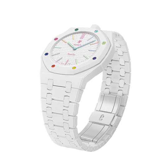 (Pre-order) Jessenia Original - Ceramic Case & Integrated Bracelet for Swatch x AP Royal Pop - Hult Blanc