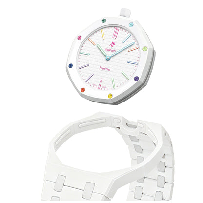 (Pre-order) Jessenia Original - Ceramic Case & Integrated Bracelet for Swatch x AP Royal Pop - Hult Blanc