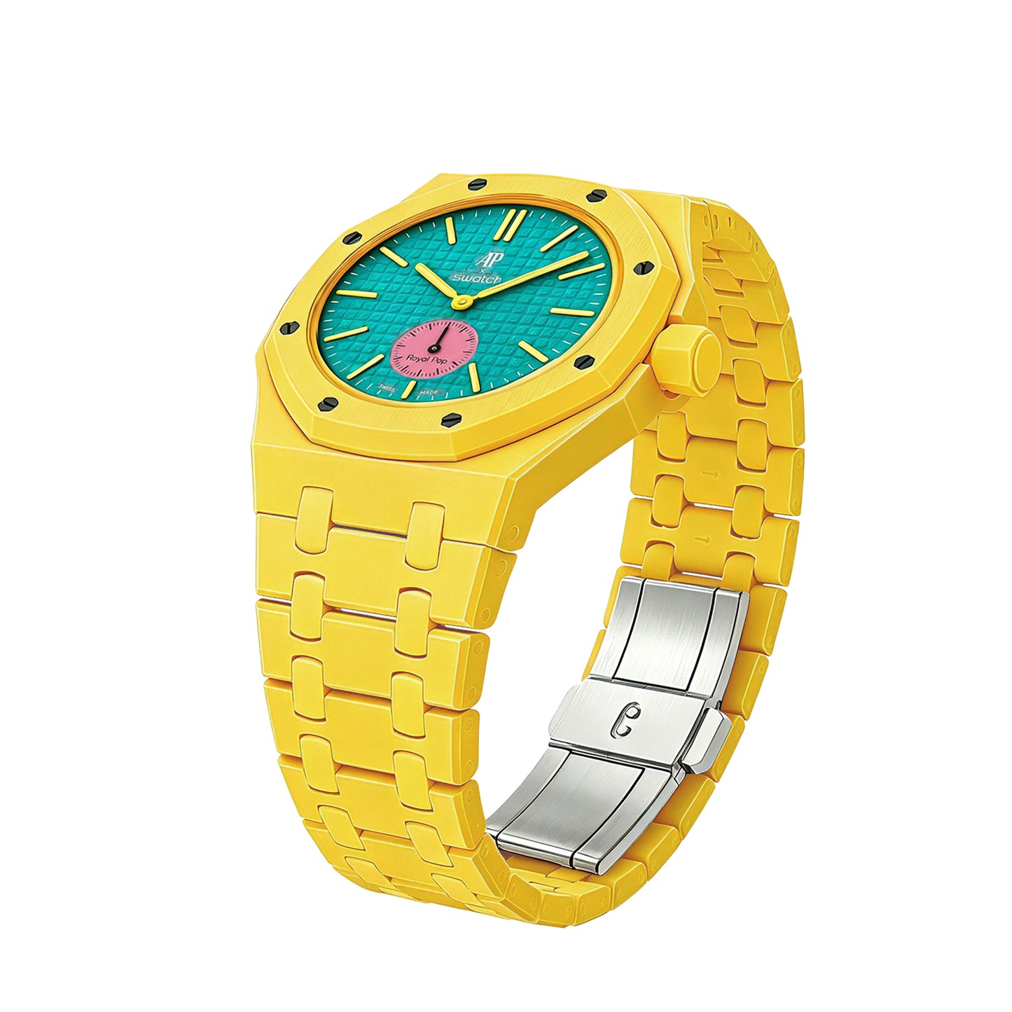 (Pre-order) Jessenia Original - Ceramic Case & Integrated Bracelet for Swatch x AP Royal Pop - OTG Roz