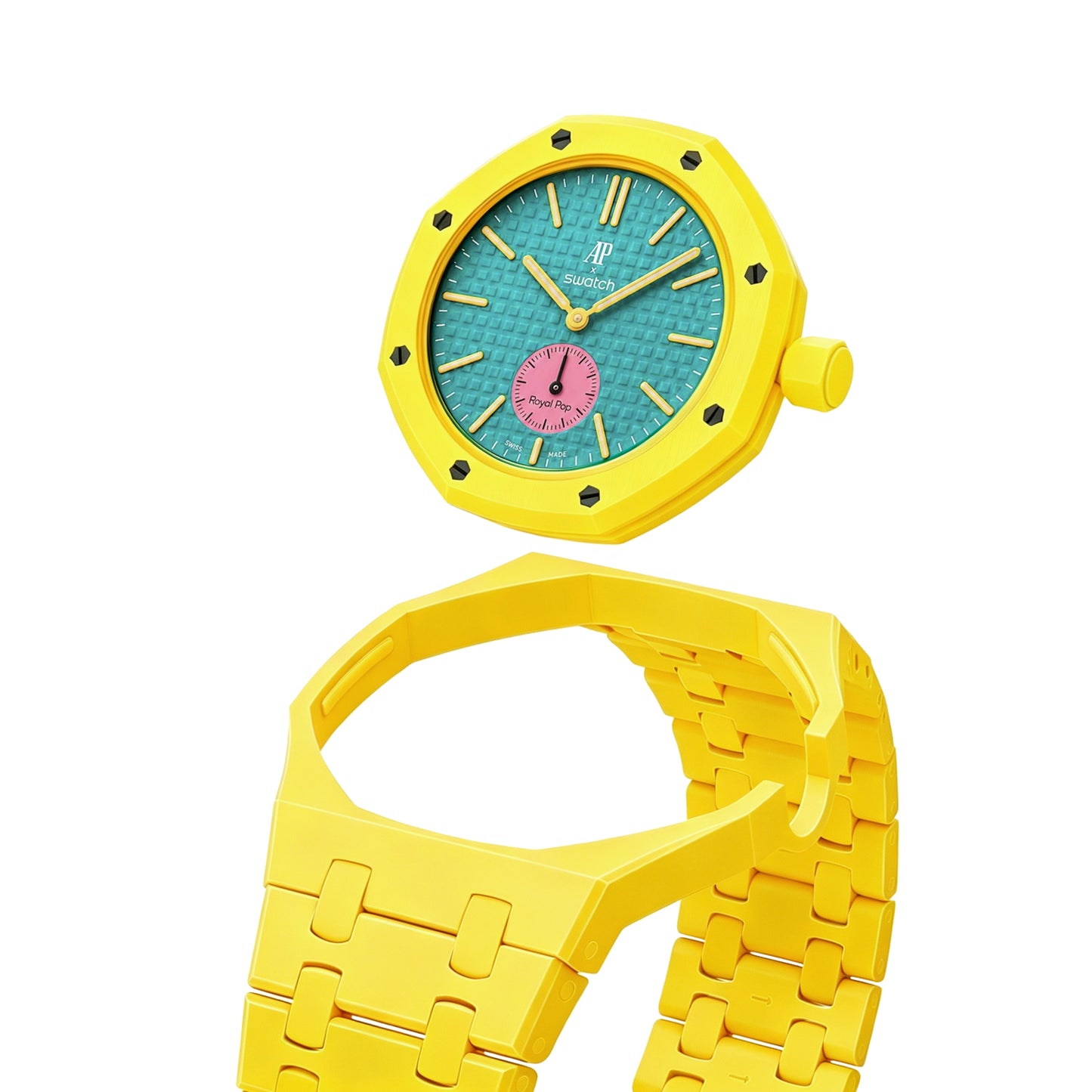 (Pre-order) Jessenia Original - Ceramic Case & Integrated Bracelet for Swatch x AP Royal Pop - OTG Roz