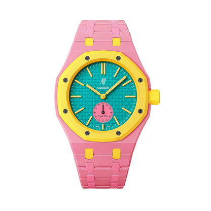 (Pre-order) Jessenia Original - Ceramic Case & Integrated Bracelet for Swatch x AP Royal Pop - OTG Roz