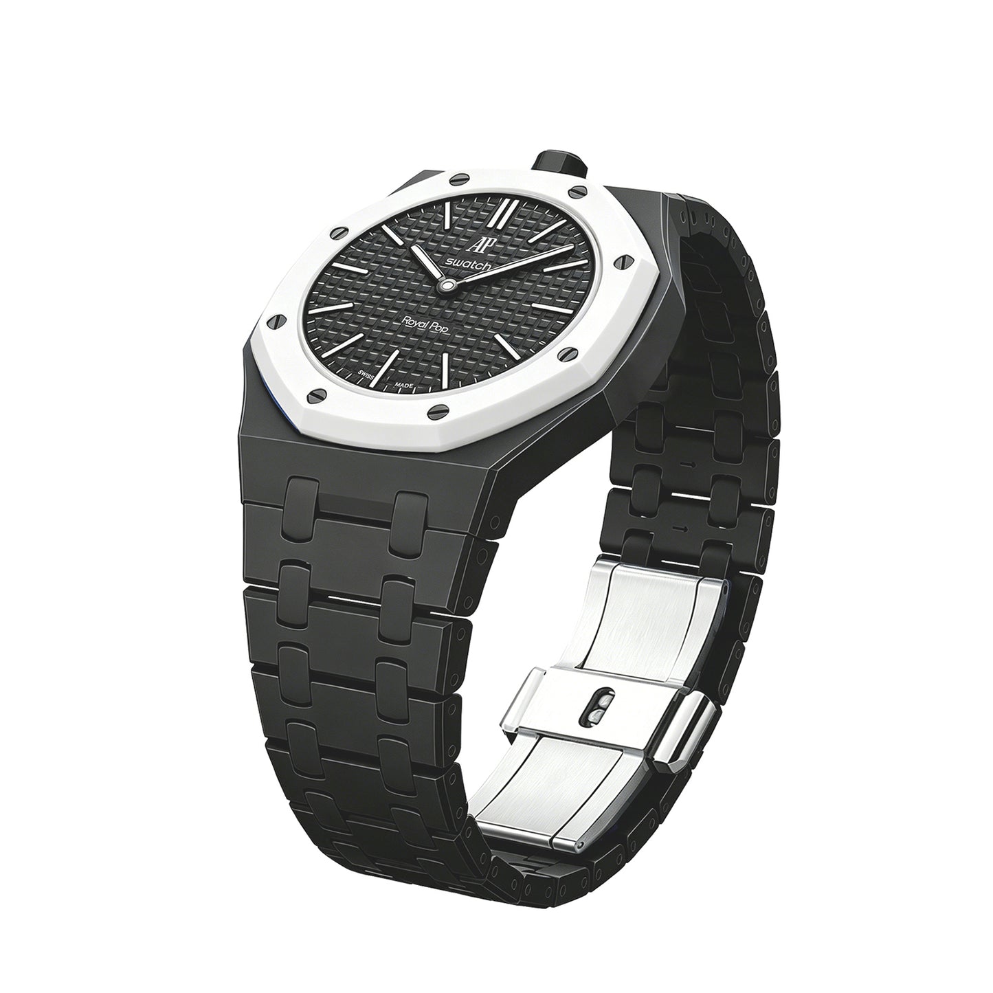 (Pre-order) Jessenia Original - Ceramic Case & Integrated Bracelet for Swatch x AP Royal Pop - Ocho Negro