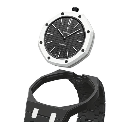 (Pre-order) Jessenia Original - Ceramic Case & Integrated Bracelet for Swatch x AP Royal Pop - Ocho Negro
