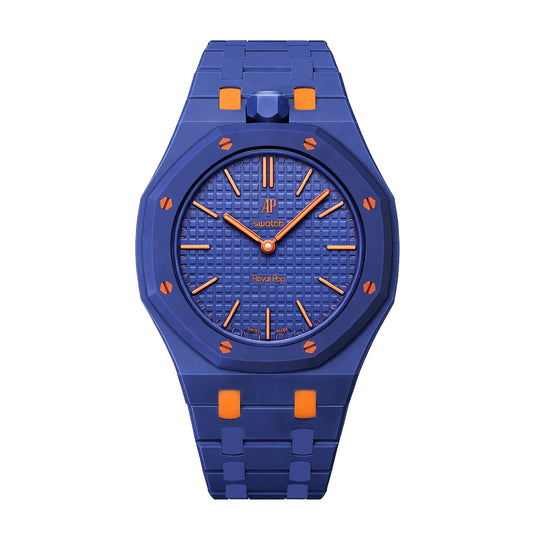 (Pre-order) Jessenia Original - Ceramic Wrist Adaptor & Integrated Bracelet for Swatch x AP Royal Pop - Orenji Hachi