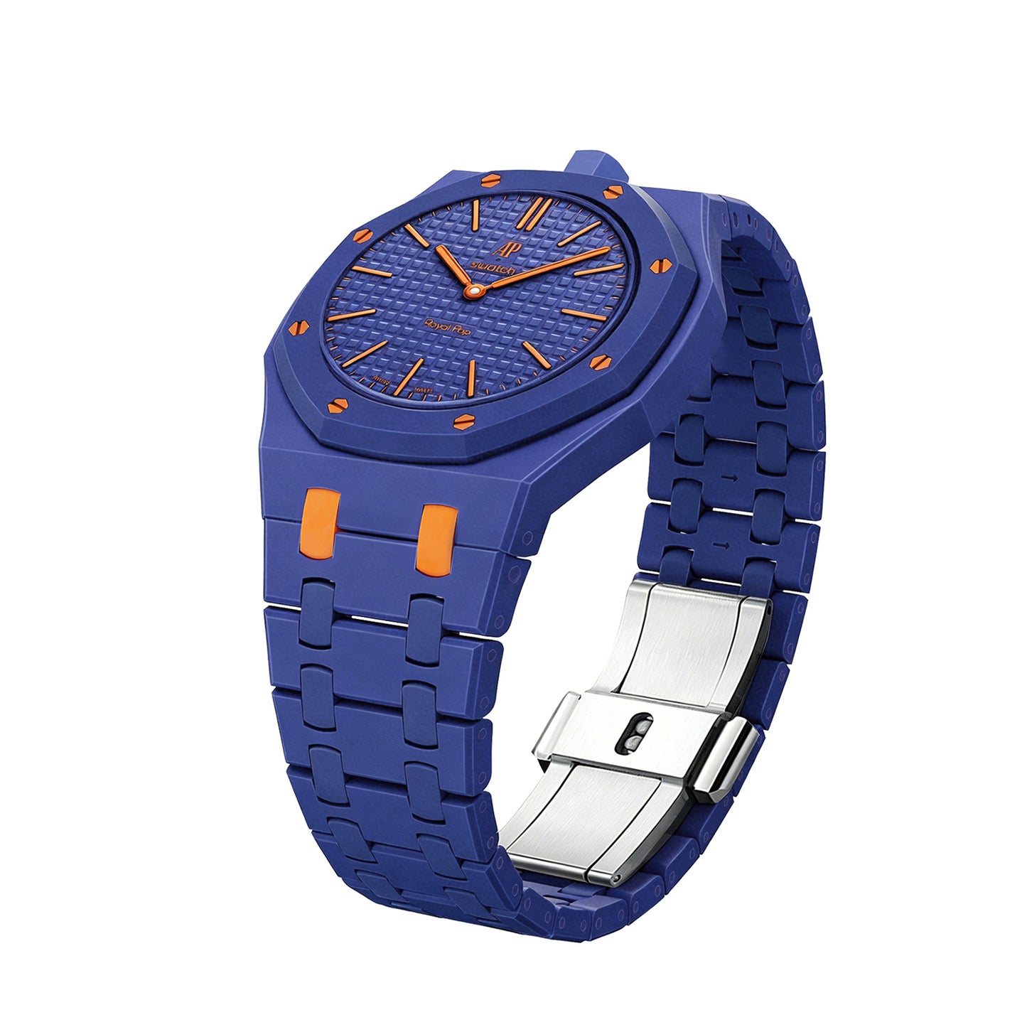 (Pre-order) Jessenia Original - Ceramic Case & Integrated Bracelet for Swatch x AP Royal Pop - Orenji Hachi