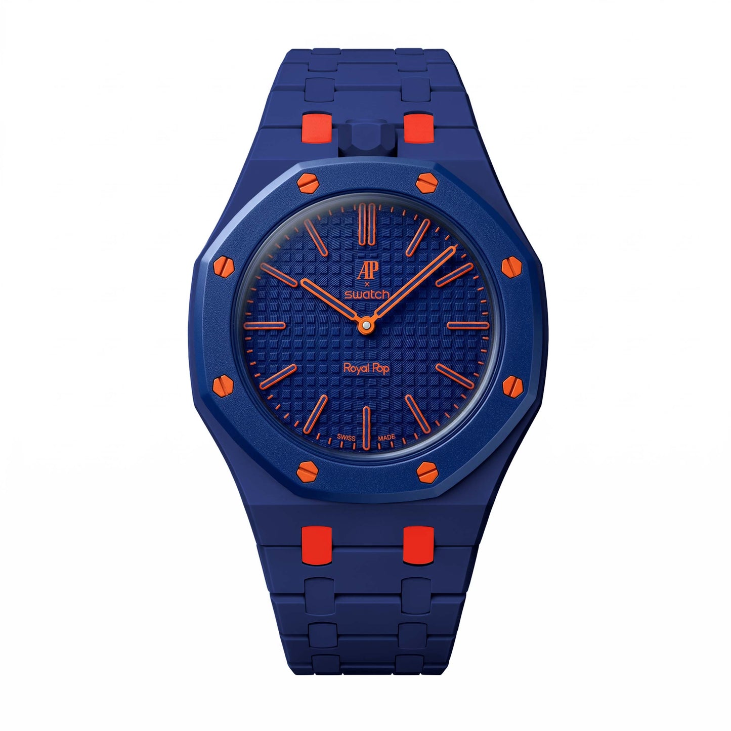 (Pre-order) Jessenia Original - Ceramic Case & Integrated Bracelet for Swatch x AP Royal Pop - Orenji Hachi