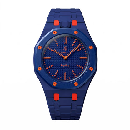 (Pre-order) Jessenia Original - Ceramic Case & Integrated Bracelet for Swatch x AP Royal Pop - Orenji Hachi
