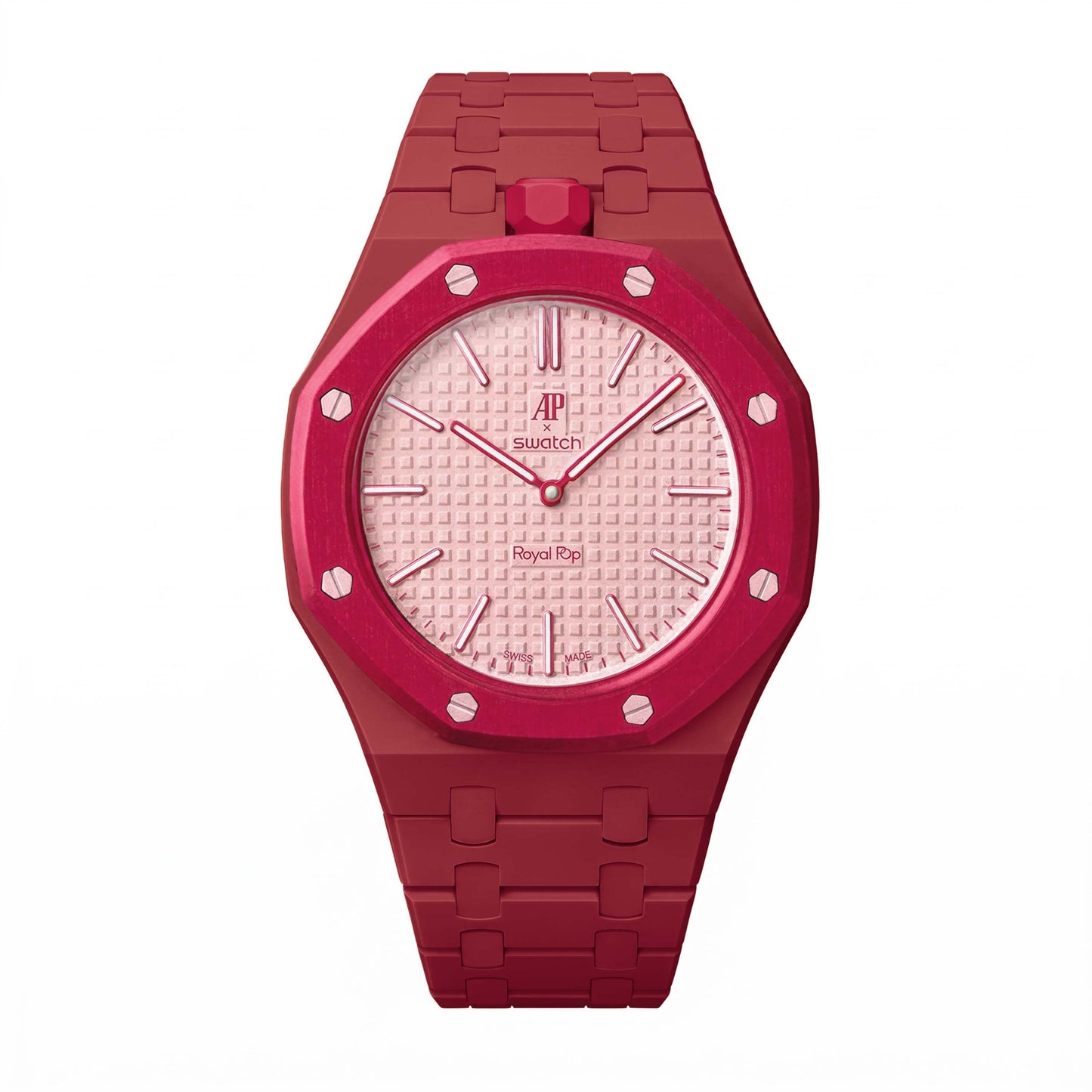 (Pre-order) Jessenia Original - Ceramic Case & Integrated Bracelet for Swatch x AP Royal Pop - Otto Rosso