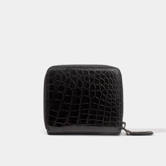 Zipped Leather Wallet | Shiny Alligator | Jessenia Original