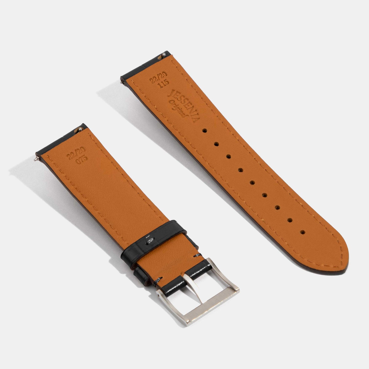 20mm 22mm 24mm Crocodile Grain Calf Leather Replacement Watch Strap | Universal