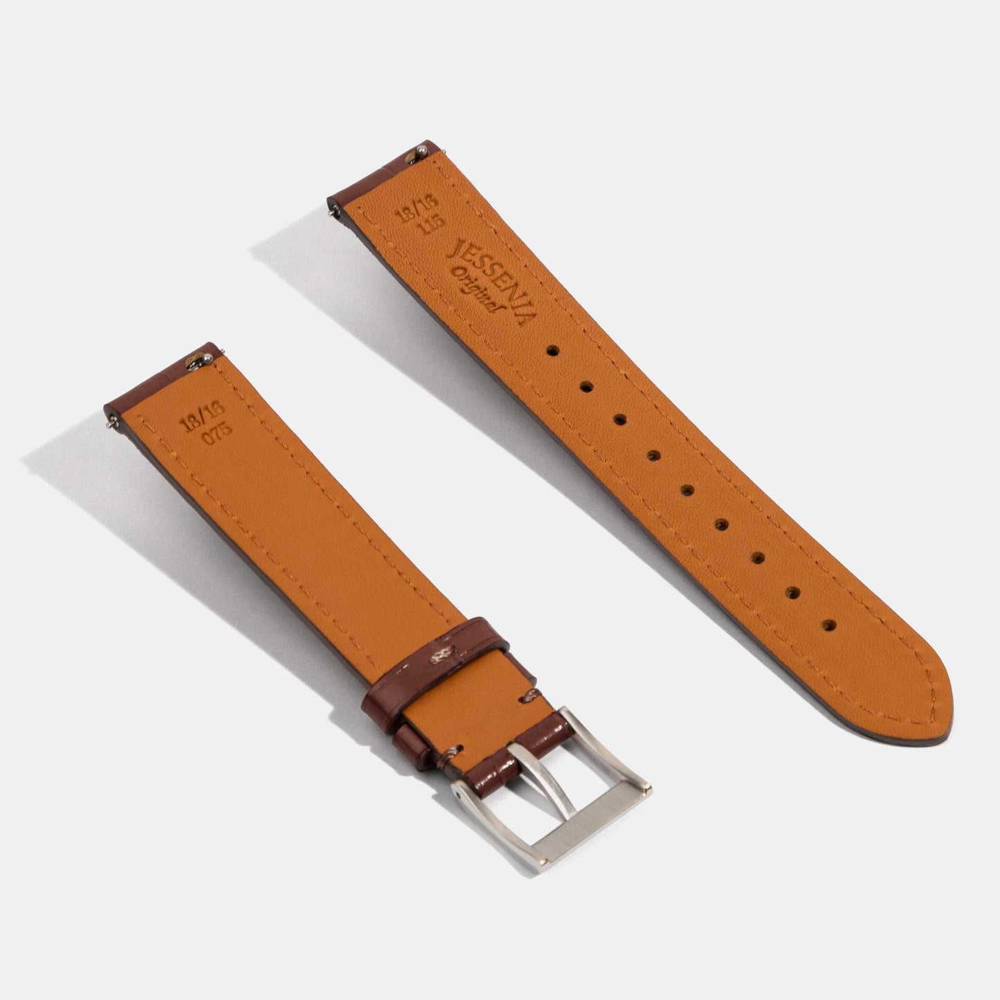 16mm 18mm Crocodile Grain Calf Leather Replacement Watch Strap | Universal