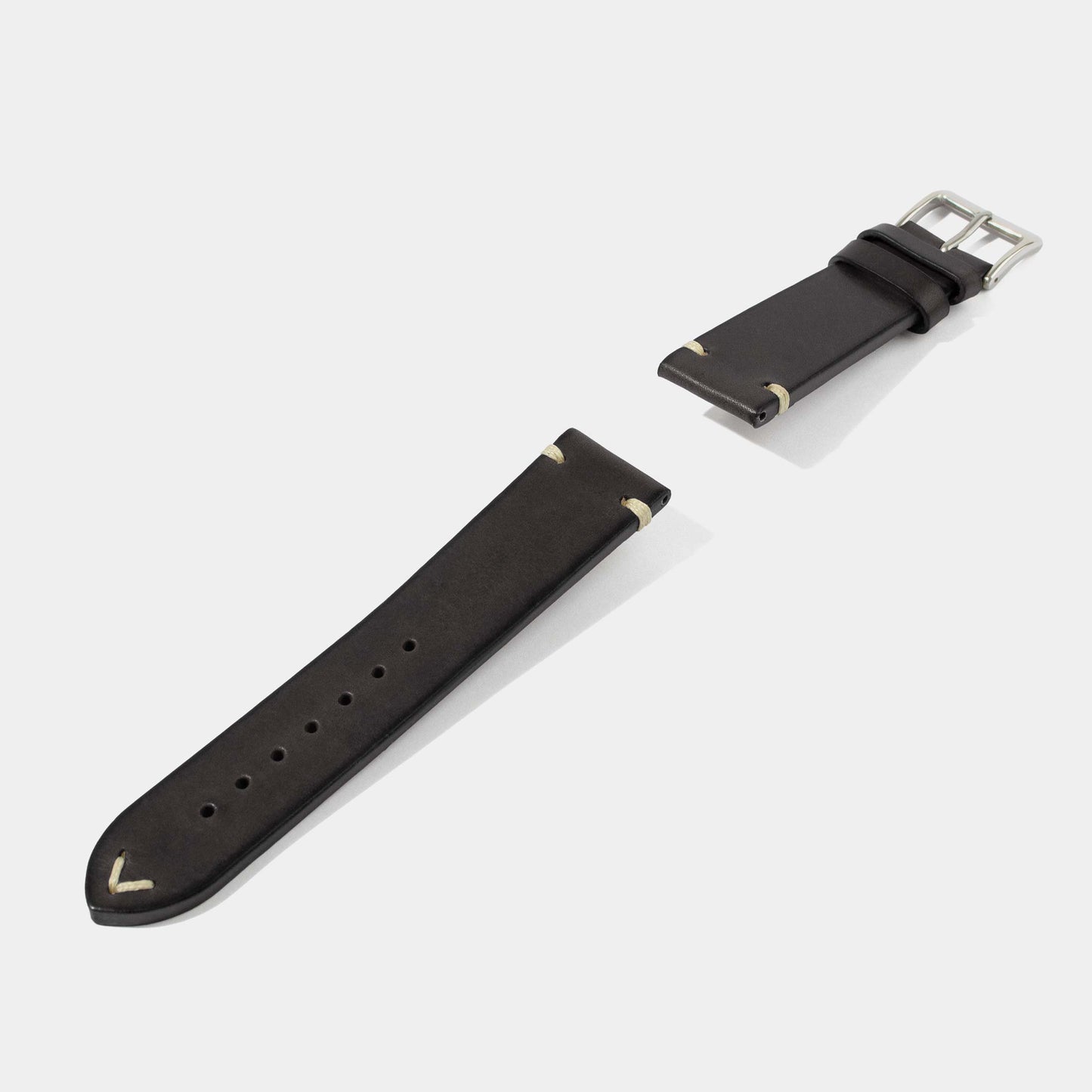 Italian Oil Waxed Calf Leather Watch Strap-Universal Watch Strap-Black