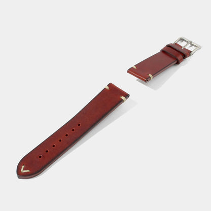 Italian Oil Waxed Calf Leather Watch Strap-Universal Watch Strap-Wine