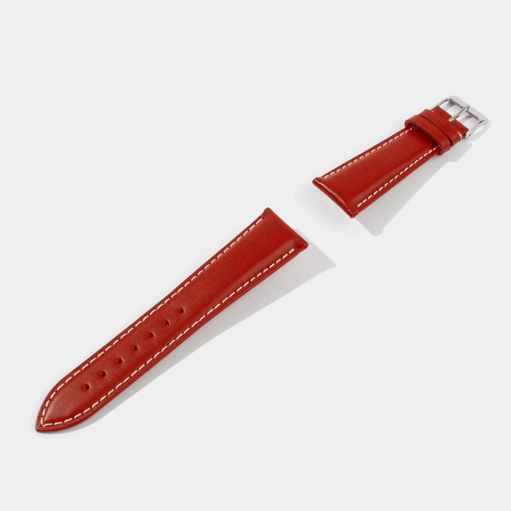 Italian Vegetable Tanned Calf Leather Watch Strap-Universal Watch Strap-Red