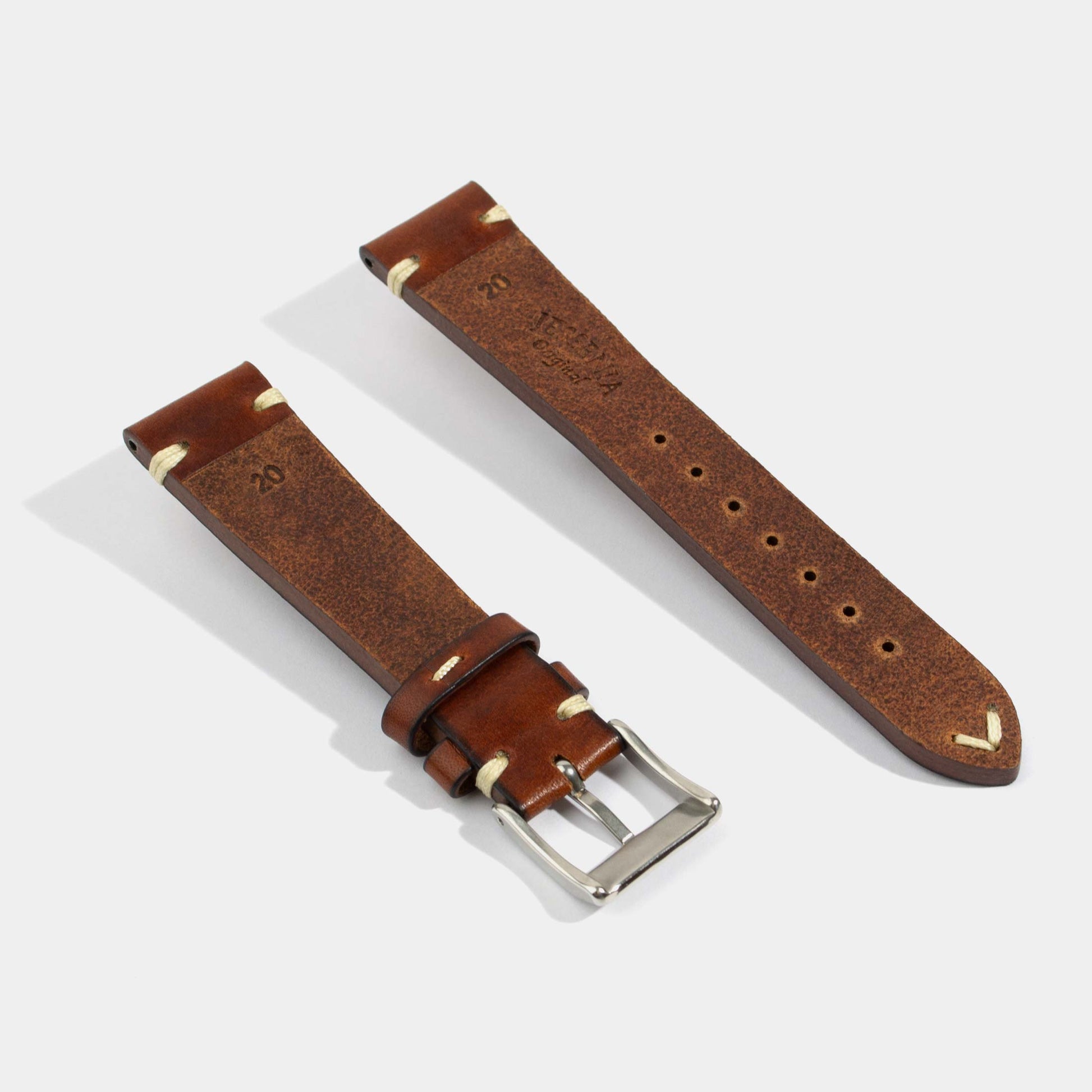 Italian Oil Waxed Calf Leather Watch Strap-Universal Watch Strap-Brown