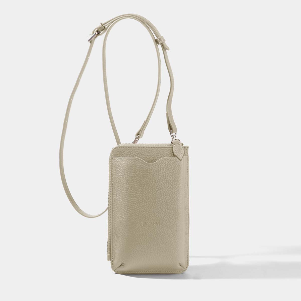 Phone Bag-Leather Phone Bag-Beige