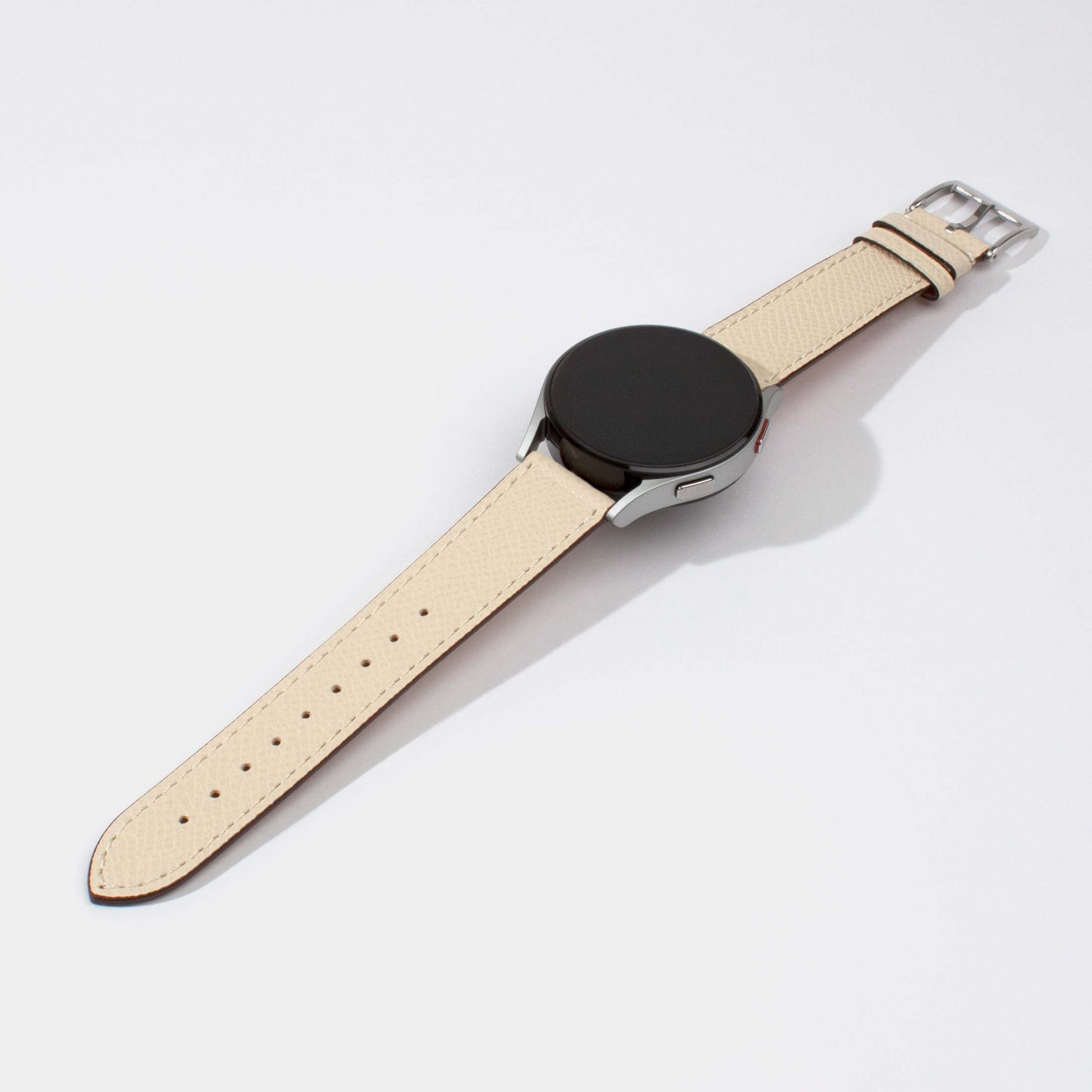 Epsom Calf Leather Strap-Samsung Watch Strap-Cream